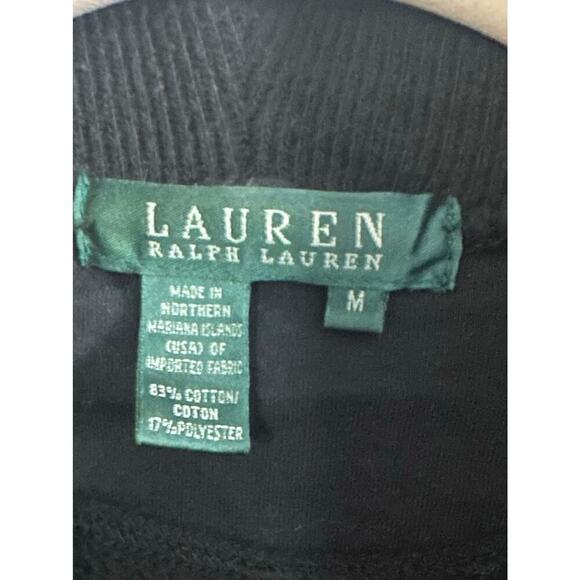 LAUREN RALPH LAUREN Black Tie-Front Soft Cowl Neck Fleece Blazer Jacket - Sz M - Picture 2 of 4